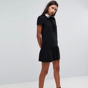 Mango Embellished Collar Dress